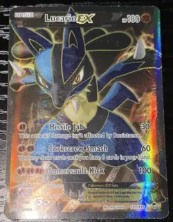 Lucario EX Furious Fists Holo Full Art Ultra Rare 107/111 Pokemon TCG *LP/MP* - Image 2
