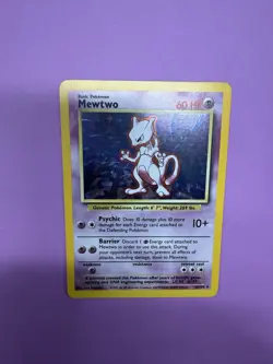 Pokemon Mewtwo 10/102 Base Set Holo Rare Unlimited Vintage TCG Pokemon Card NM - Image 1