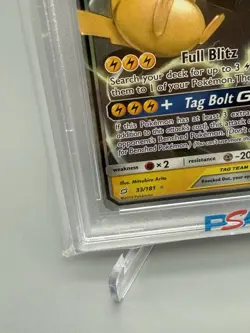 Pokemon Pikachu & Zekrom GX 33/181 Full Art Holo Tag Team Sun & Moon PSA Mint 9 - Image 5