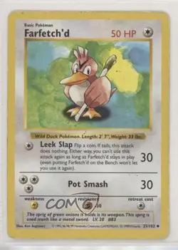 Farfetch'd Shadowless Pokemon Base Set #27 1999 READ - Image 1
