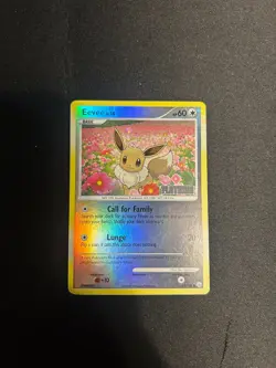Pokemon Eevee TCG Stamped Reverse Holo 62/100 Platinum Promo Card 2009 NM - Image 1