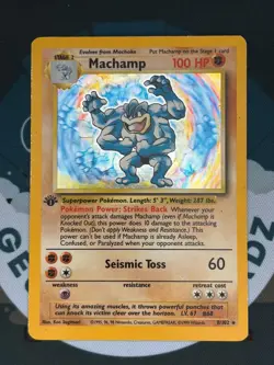 Pokemon TCG Machamp 8/102 1st Edition Holo Holo Rare Deck Exclusives Near Mint - Image 1