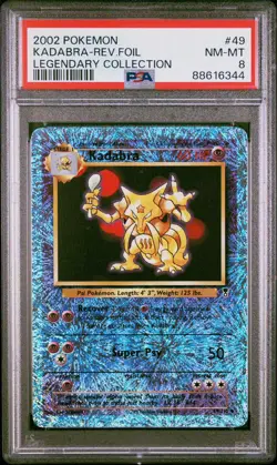 2002 Pokemon Legendary Collection Reverse Holo Kadabra #49/110 PSA 8 NM-MT - Image 1