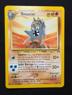 Omastar 43/75 LP - Pokemon TCG Neo Series Neo Discovery N2 Uncommon - Image 1