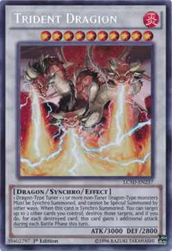 Yugioh! LP Trident Dragion - LC5D-EN237 - Secret Rare - 1st Edition Lightly Play - Image 1
