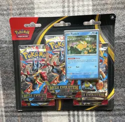 Pokemon Mega Evolution Pokemon TCG Booster Pack Bundle 3 Packs + Psyduck Card - Image 1