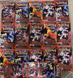 Pokemon TCG Destined Rivals Booster Pack Lot, 18 Packs (10 Cards Each) English - Image 1