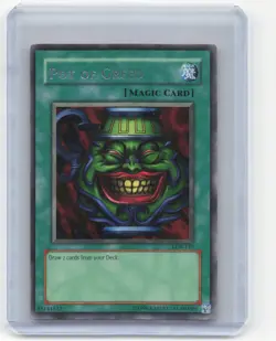2002 Yu-Gi-Oh! Pot of Greed Legend of Blue Eyes White Dragon #LOB-119 Near Mint - Image 1