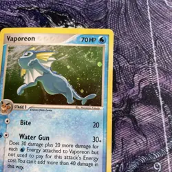 Pokemon TCG Vaporeon Holo 6/17 POP Series 3 Rare SWIRL - LP - Image 3