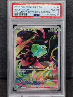 Bulbasaur (Mega Evolution Stamped) Illustration Rare 133/132 PSA 8 Pokemon TCG - Image 1