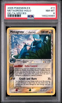 Metagross 11/113 Delta Species EX 2006 Pokemon Card Holo MINT - PSA 8 New Cert - Image 1