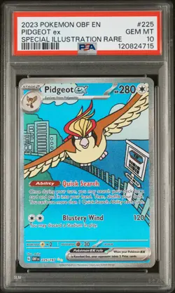 2023 Pokemon Obsidian Flames #225 Pidgeot Ex Special Illustration Rare PSA 10 - Image 1