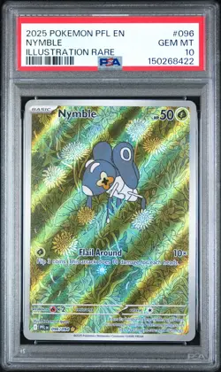 2025 Pokemon Pfl En-Phantasmal Flames #096 Nymble Illustration Rare PSA 10 - Image 1