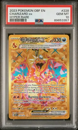 2023 Pokemon Obf EN-Obsidian Flames Charizard EX #228 Hyper Rare PSA 10 - Image 1