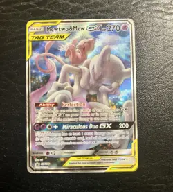 Pokemon Company Mewtwo & Mew GX TAG TEAM Promo Holo SM191 ENG 270 HP TCG - Image 1
