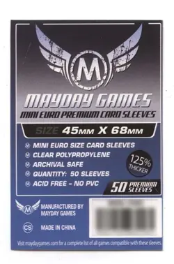 2017 MAYDAY GAMES Card Sleeves Mini Euro Size Game Sleeves Thicker (50) (45 Mm - Image 1