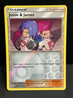 Jessie & James 58/68 Reverse Holo Pokemon TCG: SM Hidden Fates Near Mint (NM) - Image 1