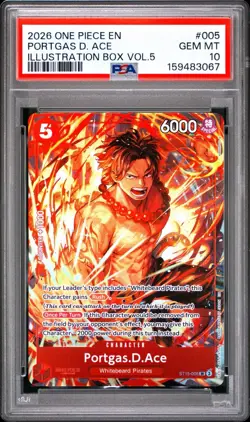 Portgas D. Ace Illustration Box Vol.5 ST15-005 SR One Piece Card Promo - PSA 10 - Image 1
