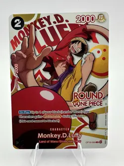 Monkey D. Luffy One Piece Round 1 US English Promo Card OP16-095 MT-NMT - Image 1
