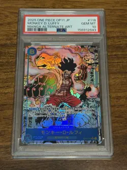 Bandai One Piece OP11-118 Monkey D. Luffy Manga Japanese PSA 10 - Image 1