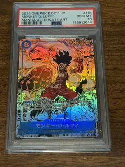 Bandai One Piece OP11-118 Monkey D. Luffy Manga Japanese PSA 10 - Image 3