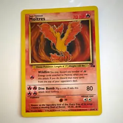 WOTC Pokemon TCG Moltres 27/62 Fossil Regular Rare 1999 English 70 HP Unlimited - Image 1