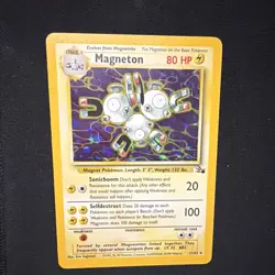 Magneton 11/62 Fossil, Vintage Holo Rare 80 HP Pokemon Card, English 1999 - Image 1