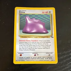 Pokemon TCG Ditto Fossil 3/62 Rare Unlimited Regular English 50 HP 1999 - Image 1