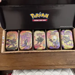Pokemon TCG Shrouded Fable Mini Tin Bundle 5 Tins One of Each Design New Sealed - Image 1