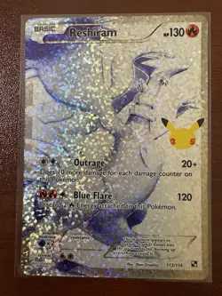 Reshiram 113/114 Pokemon TCG Celebrations Holo Full Art Ultra Rare Card NM - Image 2