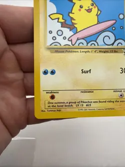 Pokemon TCG Surfing Pikachu Black Star Promo Card 28 LP/NMT - Image 2