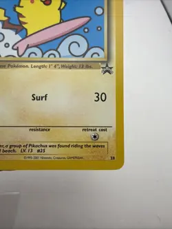 Pokemon TCG Surfing Pikachu Black Star Promo Card 28 LP/NMT - Image 3
