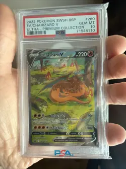 Pokemon TCG Charizard V SWSH Black Star Promo Card SWSH260 PSA 10 - Image 1