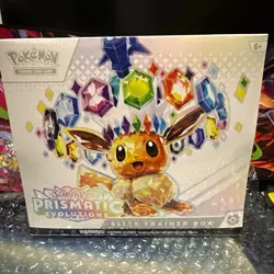 Pokemon TCG Scarlet & Violet Prismatic Evolutions ETB Eevee English Promo 1 Box - Image 1