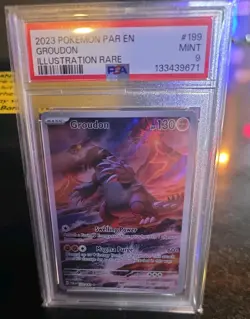 Groudon 199/182 Paradox Rift Illustration Rare Pokemon Card PSA 9 MINT - Image 1