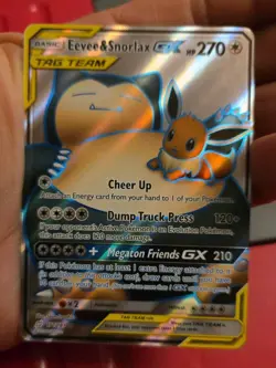 Eevee & Snorlax GX (Full Art) 171/181 Sm-Team Up Holo Pokemon Card Tcg Rare Cute - Image 1