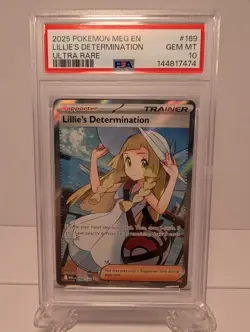 Pokemon TCG Lillie's Determination Card 169/132 Mega Evolution Full Art PSA 10 - Image 1