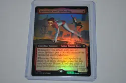 MTG magic SPIDERMAN spm EXTENDED ART FOIL SPINNERET AND SPIDERLING #264 RARE - Image 1