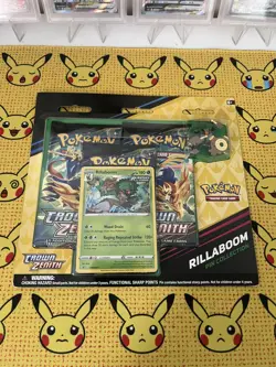 Pokemon TCG Crown Zenith 3x 3 Pack Blister Cinderace Rillaboom Inteleon - Sealed - Image 5