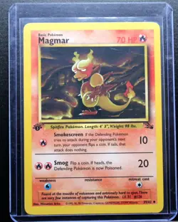 Pokemon TCG Magmar Fossil 39/62 1st Edition Regular English Uncommon NM - Image 1