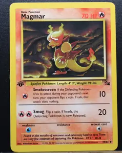 Pokemon TCG Magmar Fossil 39/62 1st Edition Regular English Uncommon NM - Image 3