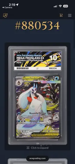 Mega Froslass EX 275/217 Ascended Heroes ACE 10 GEM MINT SIR Pokemon TCG - Image 5