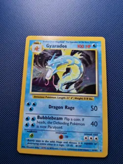 Pokemon Tcg Gyarados base set 6/102 Holo Rare Moderately Played. - Image 1