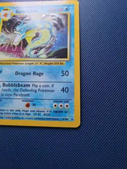 Pokemon Tcg Gyarados base set 6/102 Holo Rare Moderately Played. - Image 2