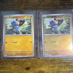 Pokemon TCG Croagunk 078/132 Lot of 2 English 1 reverse-holo and 1 base card - Image 1