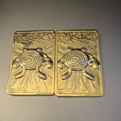 Lot of 2 - POLIWHIRL Pokemon 1999 Burger King Promo 23k Gold Plated Trading Card - Image 1
