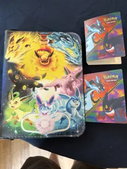 Lot of 3: 1 Pokemon Zipper Faux Leather 3-Ring Card Binder/2 mini binder incl. - Image 1