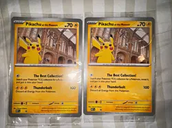 Pokemon TCG Pikachu at the Museum Oversized Promo Card Lot of 2, English SEALED - Image 1