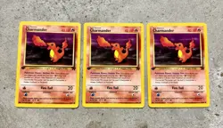Pokemon Team Rocket Charmander 50/82 1st Edition Common Card Lot of 3 WOTC 2000 - Image 1