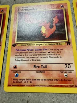 Pokemon Team Rocket Charmander 50/82 1st Edition Common Card Lot of 3 WOTC 2000 - Image 3